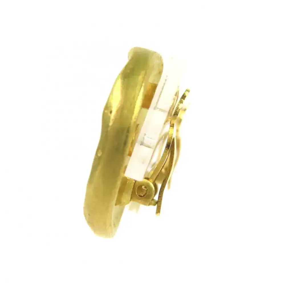 Chanel Cc Logo Round Clip-On Earrings #250075C61B